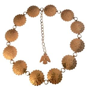 Women's Concho Belt VTG Western Boho Native American Thunderbird Chain Link